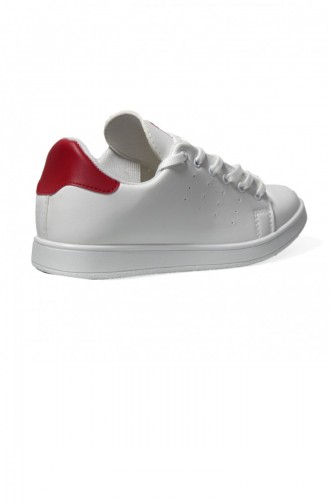 Weiss Rot Damen Sneaker 300-27