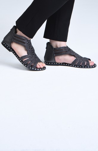 Smoke-Colored Summer Sandals 0008-02