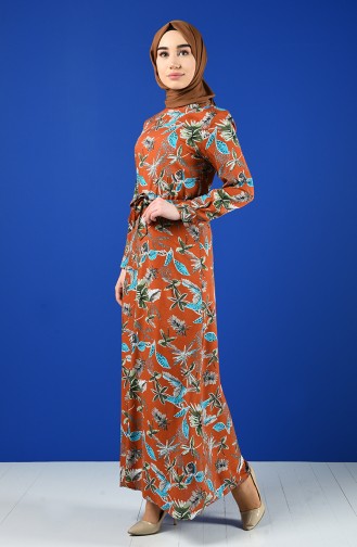 Patterned Belted Dress 5290a-03 Tile 5290A-03