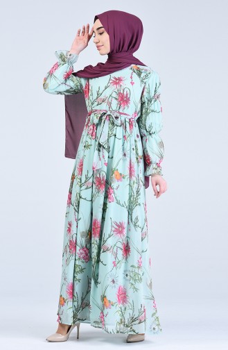 Robe Hijab Vert menthe 07003-03