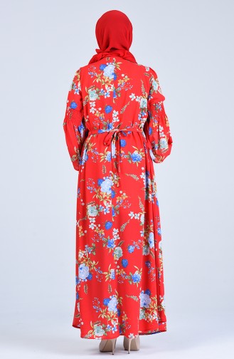 Floral Print Dress 07026-03 Red 07026-03