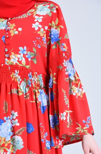 Floral Print Dress 07026-03 Red 07026-03