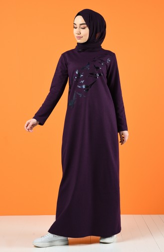 Lila Hijab Kleider 5042-01