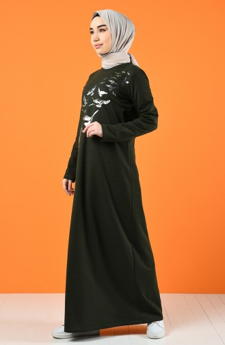 Khaki Hijab Kleider 5042-02