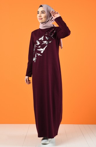 Plum Hijab Dress 5042-04