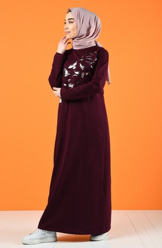 Plum Hijab Dress 5042-04