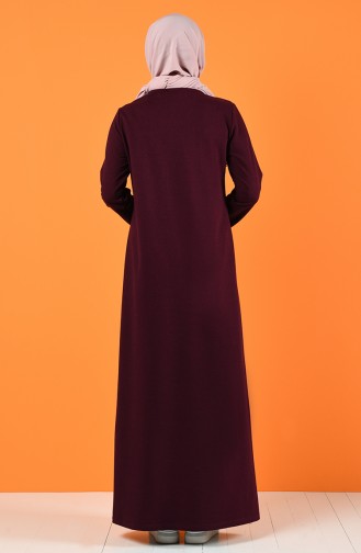 Plum Hijab Dress 5042-04