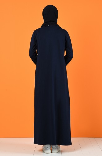 Navy Blue İslamitische Jurk 5042-05