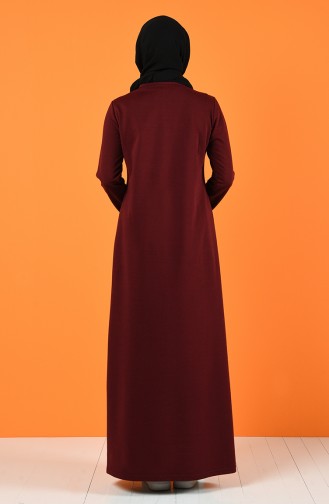 Weinrot Hijab Kleider 5042-06