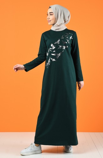 Emerald Green Hijab Dress 5042-08