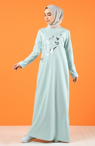 Grün Hijab Kleider 5042-10
