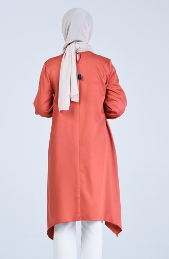 Asymmetrische Tunika mit Halskette 1975-04 Ziegelrot 1975-04