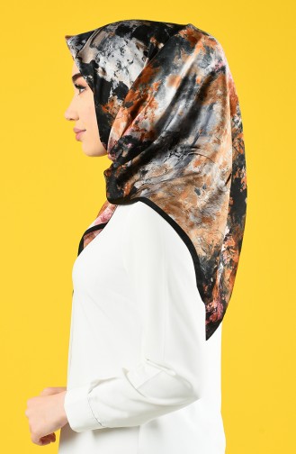 Karaca Desenli Rayon Eşarp 90681-07 Siyah Gri