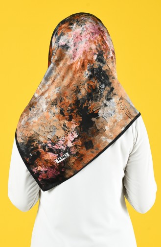 Karaca Desenli Rayon Eşarp 90681-07 Siyah Gri