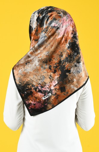 Karaca Desenli Rayon Eşarp 90681-07 Siyah Gri