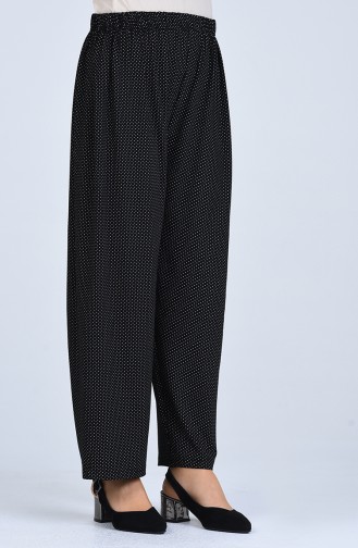 Pantalon Large Taille élastique 3002B-01 Noir 3002B-01