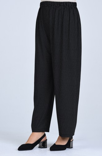 Pantalon Large Taille élastique 3002B-01 Noir 3002B-01