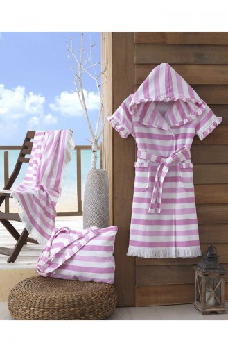 Pink Towel and Bathrobe Set 54-03