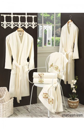 Cream Handdoek en Badjas set 65-01