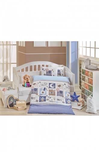 Baby Bettbezug Sweet Home Blau 02