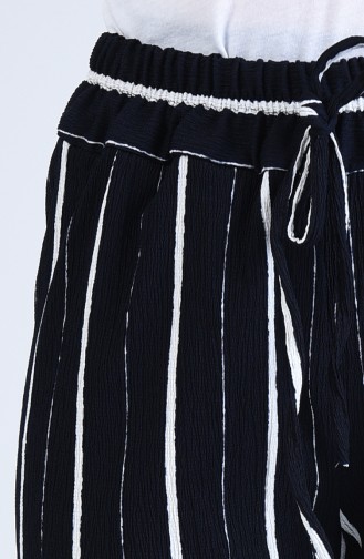 Striped wide Leg Trousers 5296e-01 Black 5296E-01