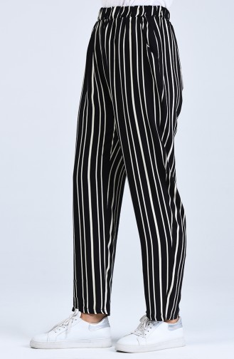 Large Size Striped Trousers 1502-01 Black 1502-01