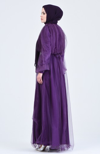Lila Hijab-Abendkleider 1018-04