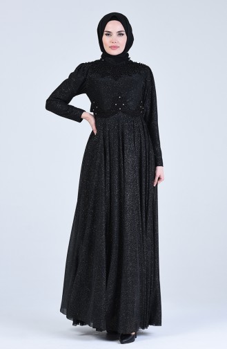 Schwarz Hijab-Abendkleider 1551-01