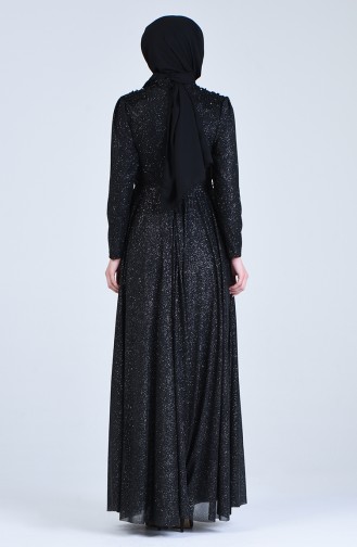 Schwarz Hijab-Abendkleider 1551-01