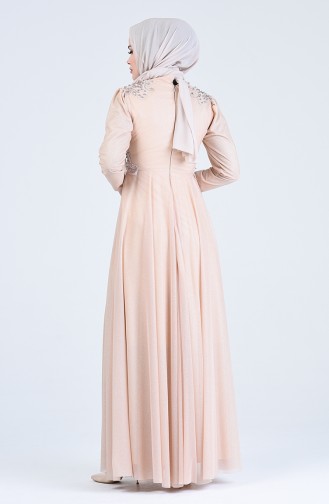 Beige Hijab-Abendkleider 1551-06