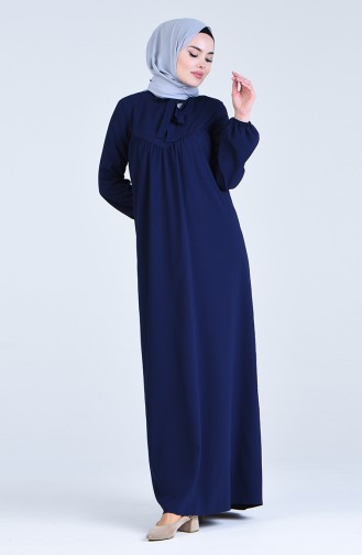 Dunkelblau Hijab Kleider 1384-03