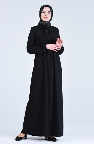 Schwarz Hijab Kleider 1384-04