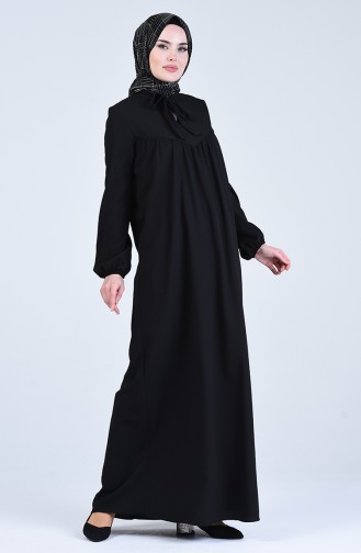 Schwarz Hijab Kleider 1384-04