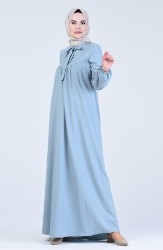 Baby Blue Hijab Dress 1384-06