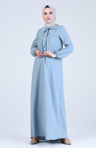 Babyblau Hijab Kleider 1384-06