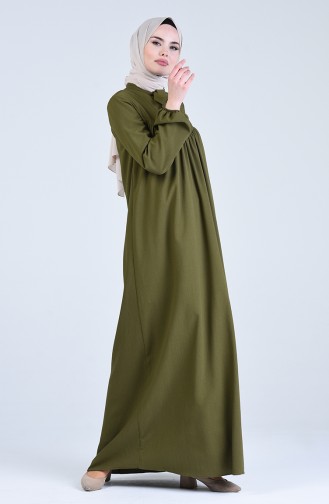Khaki Hijab Kleider 1384-07