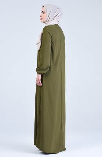 Khaki Hijab Kleider 1384-07