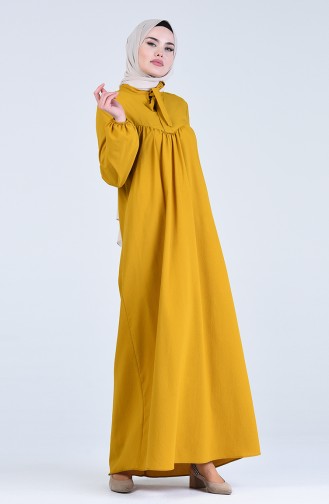 Senf Hijab Kleider 1384-08