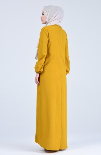 فستان أصفر خردل 1384-08