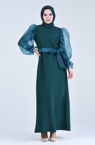 Emerald Green Hijab Dress 60119-05
