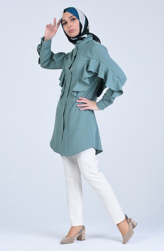 Frilled Shirt 1432-05 Ages Green 1432-05