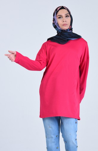 Salaş Kesim Sweatshirt 8135-06 Fuşya