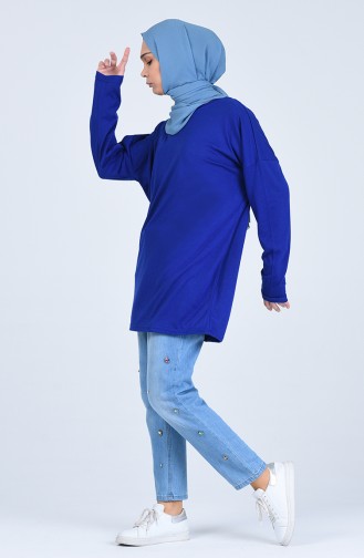 Salaş Kesim Sweatshirt 8135-11 Saks