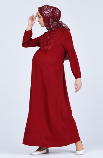 Robe Hijab Bordeaux 8642-01