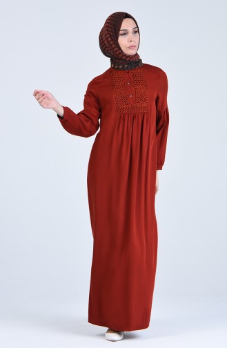 Viskose schwanger Kleid   8642-02 Ziegelrot 8642-02