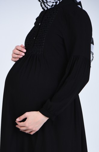Viscose Guipure Pregnancy Dress 8642-03 Black 8642-03