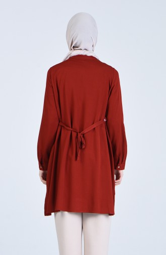 Viskon Nakışlı Hamile Tunik 8613-04 Kiremit