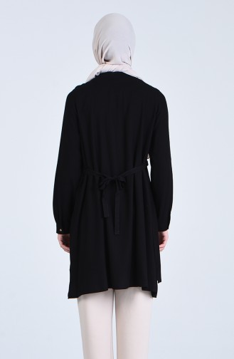 Viskon Nakışlı Hamile Tunik 8613-05 Siyah