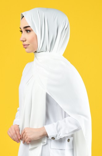 شال كريب سادة لون ابيض 26070-01