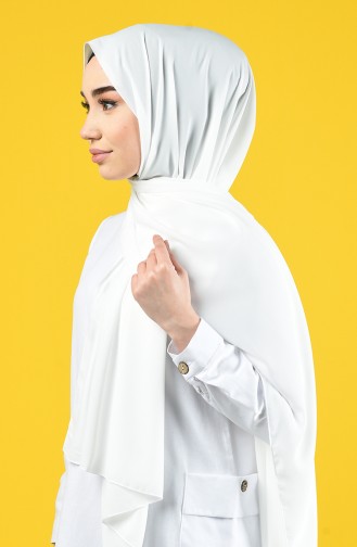 شال كريب سادة لون ابيض 26070-01